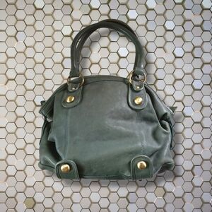 CNP | Large Rustic Olive Green Chunky Leather Slouchy Satchel Bag